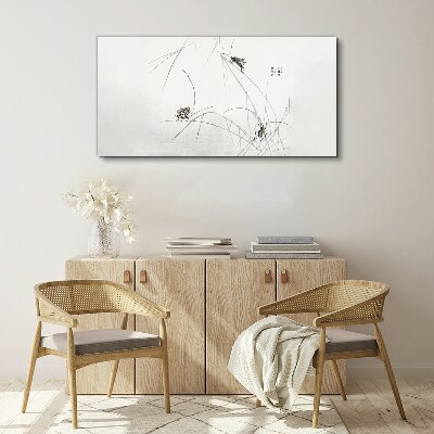 Butterflies on the grass background Canvas wall art