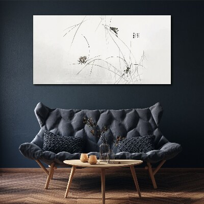 Butterflies on the grass background Canvas wall art
