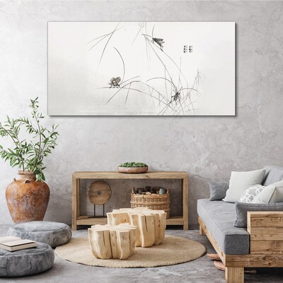 Butterflies on the grass background Canvas wall art