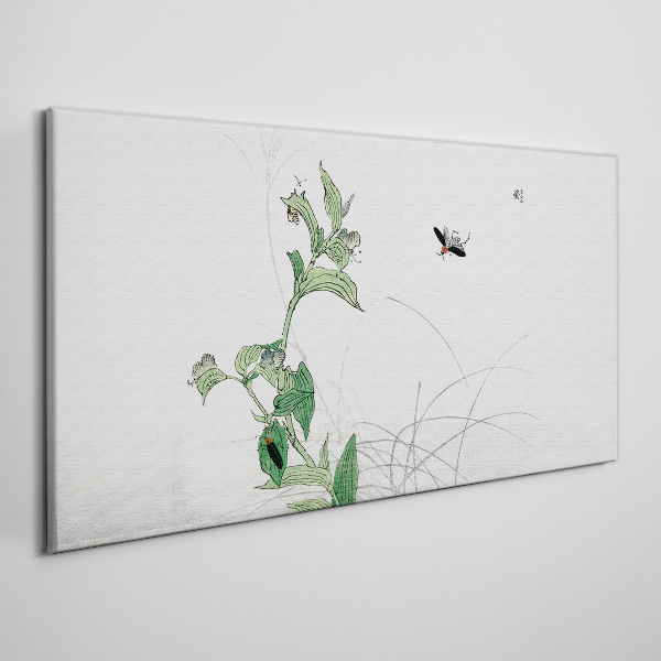 The delicacy of nature with a butterfly Print on canvas