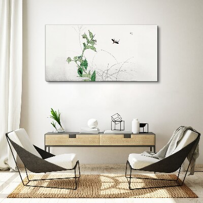 The delicacy of nature with a butterfly Print on canvas