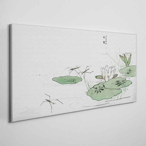 Water lilies on the pond Canvas wall art