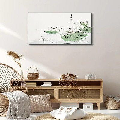 Water lilies on the pond Canvas wall art