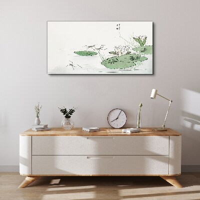 Water lilies on the pond Canvas wall art