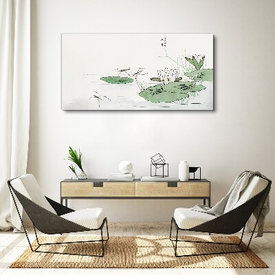 Water lilies on the pond Canvas wall art