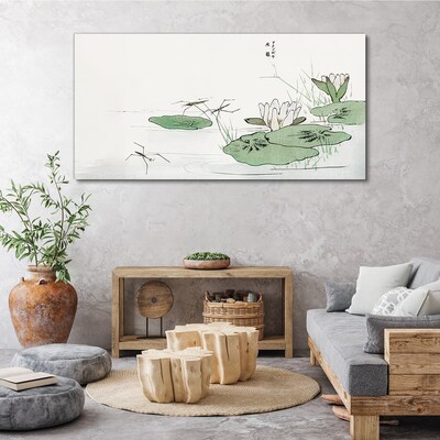 Water lilies on the pond Canvas wall art