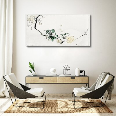 A floral landscape in delicate shades Print on canvas