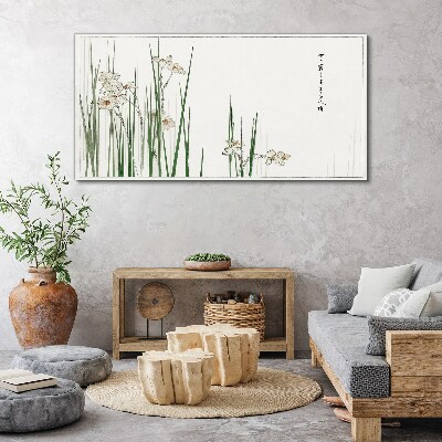Flowers in the grass Canvas wall art