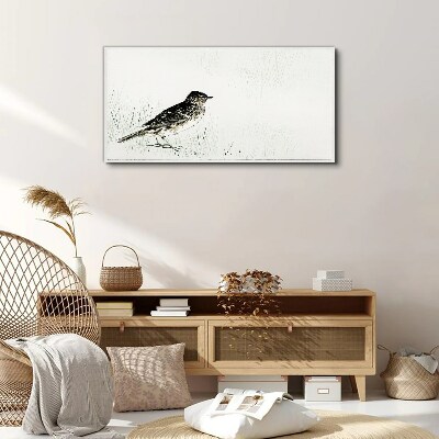 Bird on the grass background Print on canvas