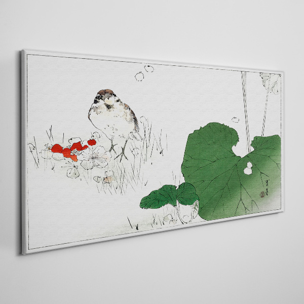 A winged guest in a green environment Canvas wall art