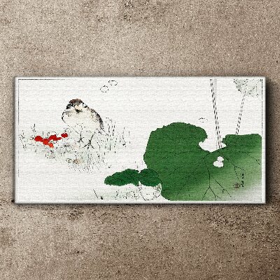 A winged guest in a green environment Canvas wall art