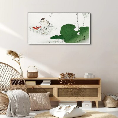 A winged guest in a green environment Canvas wall art