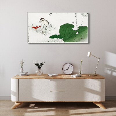 A winged guest in a green environment Canvas wall art