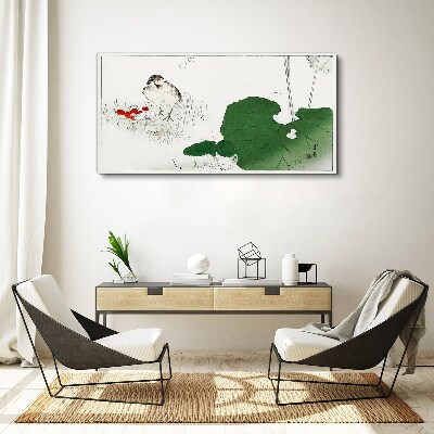 A winged guest in a green environment Canvas wall art