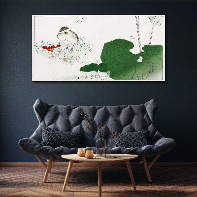 A winged guest in a green environment Canvas wall art