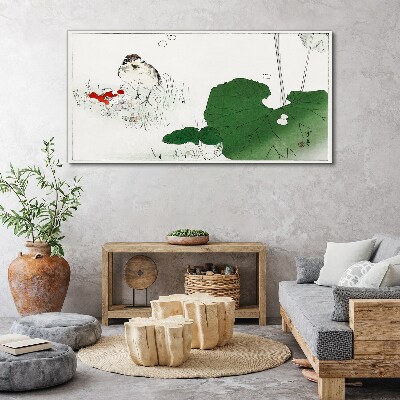 A winged guest in a green environment Canvas wall art