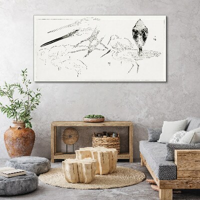 Drawing animal bird Canvas print