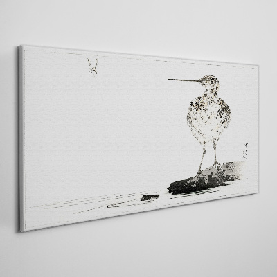Bird on a minimalist background Canvas wall art