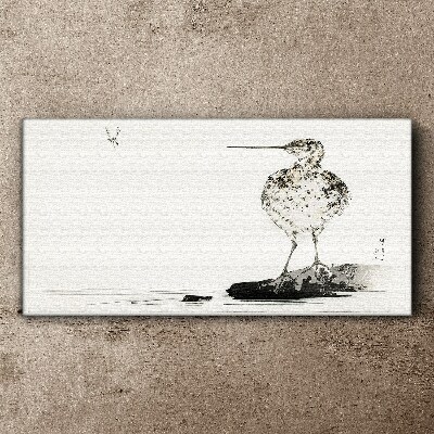 Bird on a minimalist background Canvas wall art