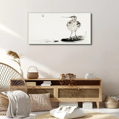 Bird on a minimalist background Canvas wall art