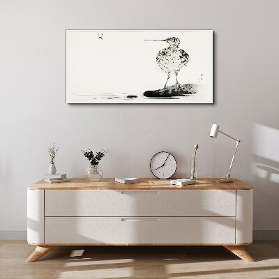 Bird on a minimalist background Canvas wall art