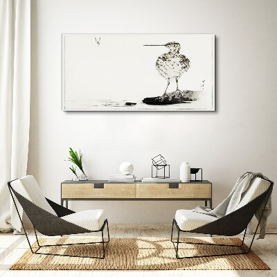 Bird on a minimalist background Canvas wall art