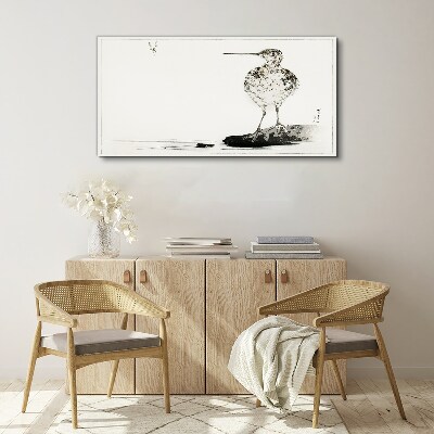 Bird on a minimalist background Canvas wall art