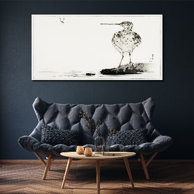 Bird on a minimalist background Canvas wall art
