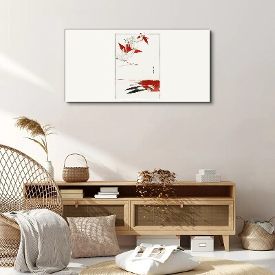 Red birds on white background Print on canvas