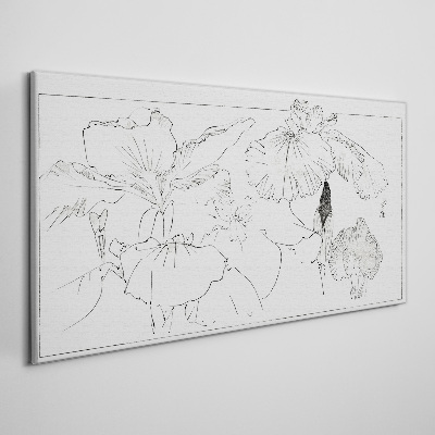 Floral compositions in delicate lines Canvas wall art