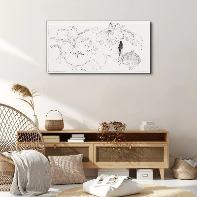 Floral compositions in delicate lines Canvas wall art