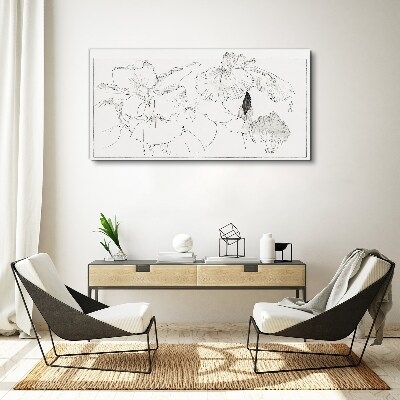 Floral compositions in delicate lines Canvas wall art
