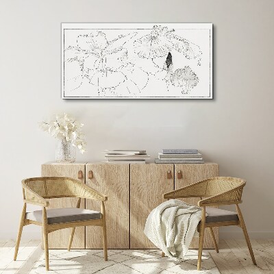Floral compositions in delicate lines Canvas wall art