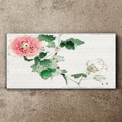 Floral arrangement with pink peony Print on canvas