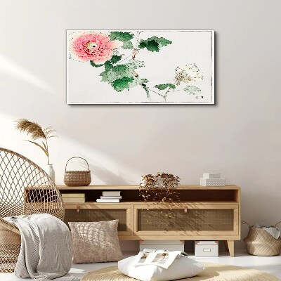 Floral arrangement with pink peony Print on canvas