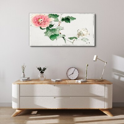 Floral arrangement with pink peony Print on canvas