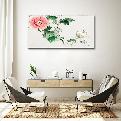 Floral arrangement with pink peony Print on canvas