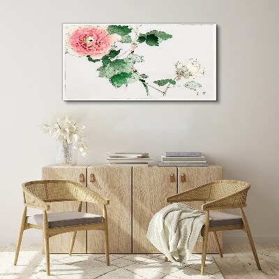 Floral arrangement with pink peony Print on canvas
