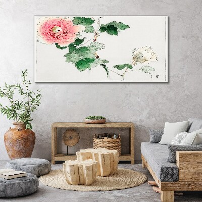 Floral arrangement with pink peony Print on canvas