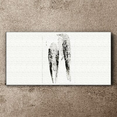 Two birds on a white background Canvas wall art