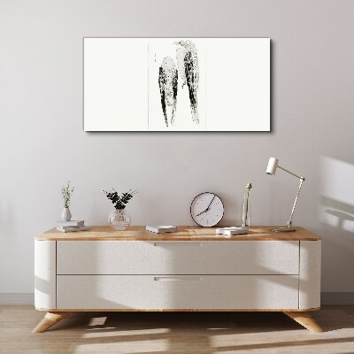 Two birds on a white background Canvas wall art