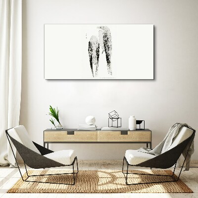 Two birds on a white background Canvas wall art