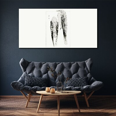 Two birds on a white background Canvas wall art
