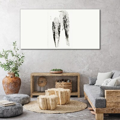 Two birds on a white background Canvas wall art