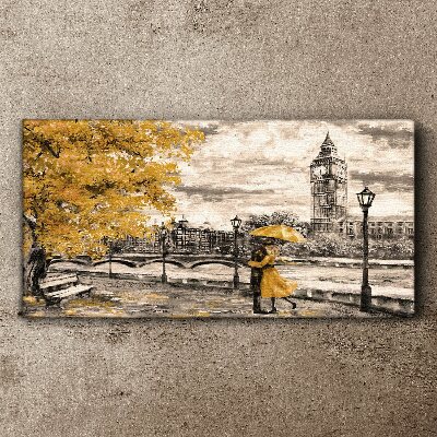 Golden Autumn in London Print on canvas