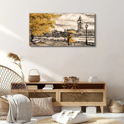Golden Autumn in London Print on canvas
