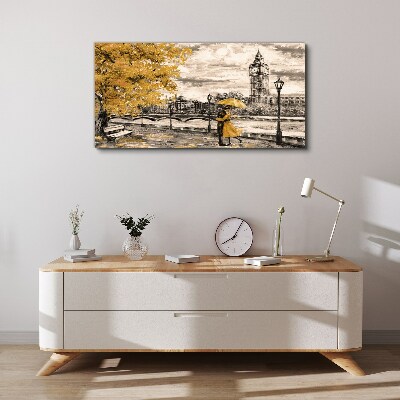 Golden Autumn in London Print on canvas