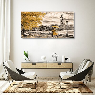 Golden Autumn in London Print on canvas