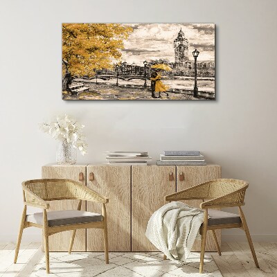 Golden Autumn in London Print on canvas