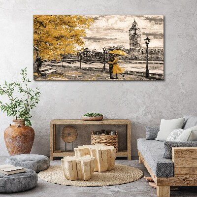 Golden Autumn in London Print on canvas